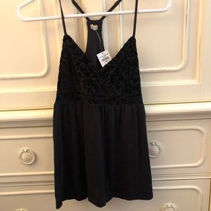 Black velvet hollister tank top